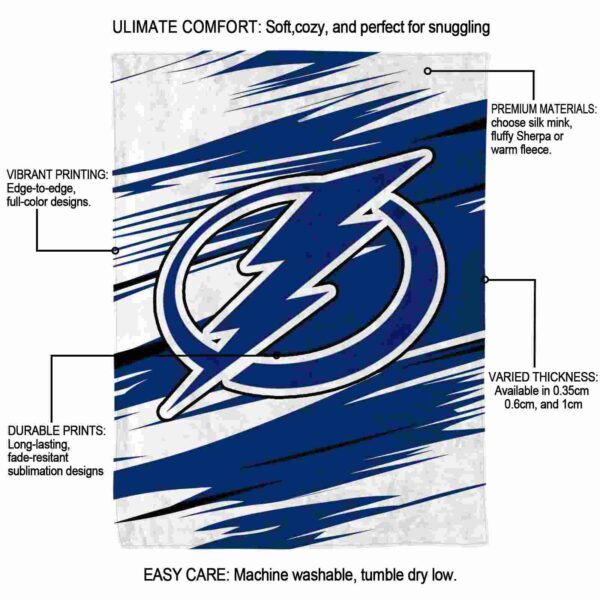 tampa bay lightning paint streaks blue white blanket new arrival