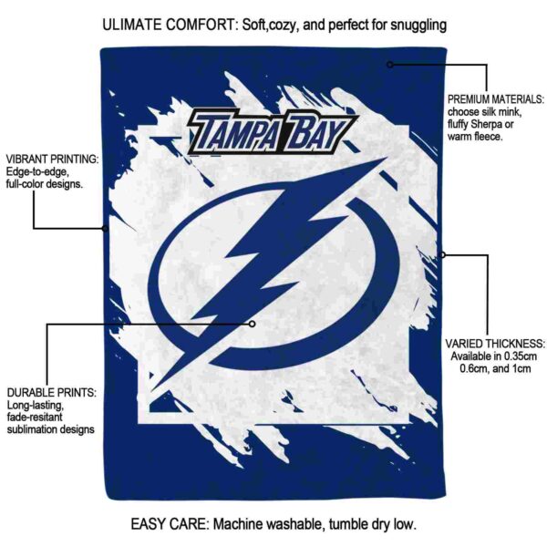 tampa bay lightning splatter effect blue blanket new arrival