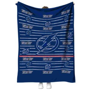 tampa bay lightning striped pattern blue blanket best selling