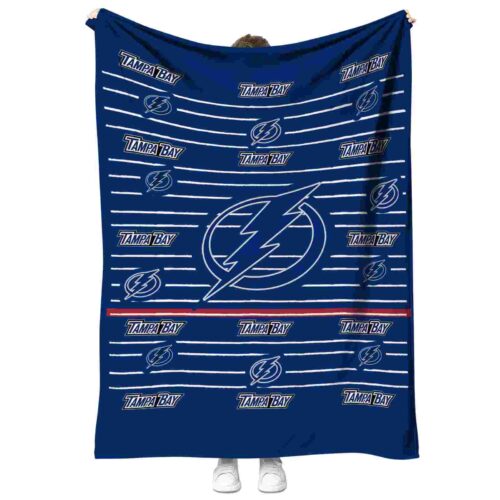 tampa bay lightning striped pattern blue blanket best selling