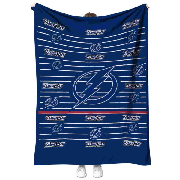tampa bay lightning striped pattern blue blanket best selling