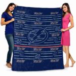 tampa bay lightning striped pattern blue blanket fashion forward