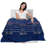 tampa bay lightning striped pattern blue blanket latest model