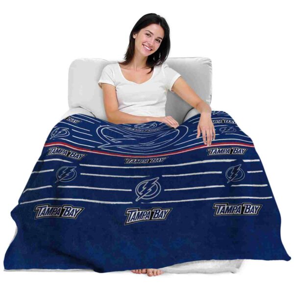 tampa bay lightning striped pattern blue blanket latest model