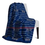 tampa bay lightning striped pattern blue blanket top rated