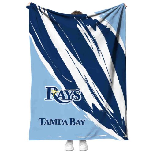 tampa bay rays brushstrokes navy white blanket best selling