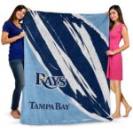 tampa bay rays brushstrokes navy white blanket best selling