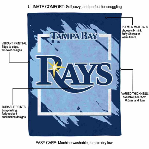 tampa bay rays splatter effect navy blanket new arrival
