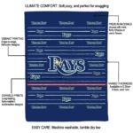 tampa bay rays striped pattern navy blanket new arrival