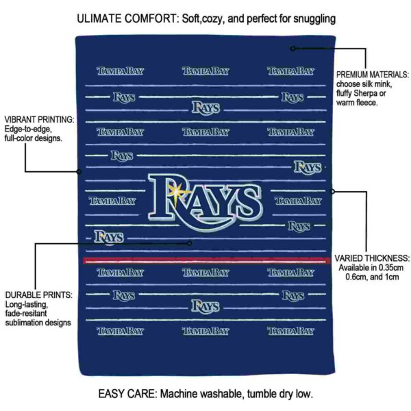 tampa bay rays striped pattern navy blanket new arrival
