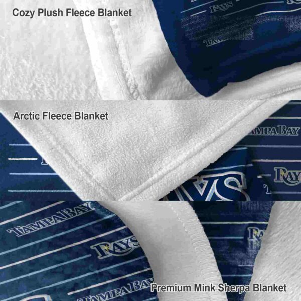 tampa bay rays striped pattern navy blanket premium grade