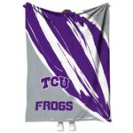 tcu horned frogs brushstrokes purple white blanket best selling