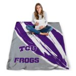 tcu horned frogs brushstrokes purple white blanket best selling
