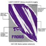 tcu horned frogs brushstrokes purple white blanket best selling