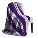 tcu horned frogs brushstrokes purple white blanket best selling