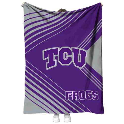 tcu horned frogs diagonal stripes purple blanket best selling