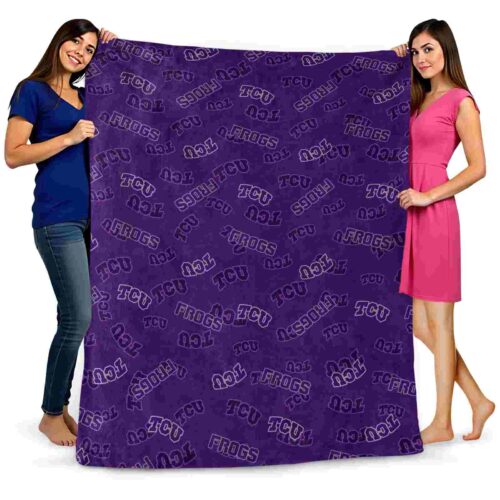 tcu horned frogs diehard fans purple blanket fashion forward