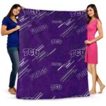 tcu horned frogs fan spirit purple blanket best selling