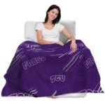 tcu horned frogs fan spirit purple blanket best selling