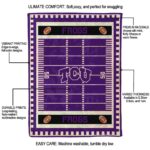 tcu horned frogs football field purple blanket best selling