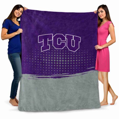 tcu horned frogs gradient dots purple blanket fashion forward