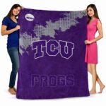 tcu horned frogs grunge texture purple blanket best selling