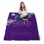 tcu horned frogs grunge texture purple blanket best selling