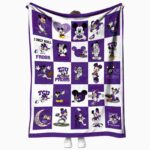 tcu horned frogs mickey minnie purple white blanket best selling