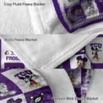 tcu horned frogs mickey minnie purple white blanket best selling