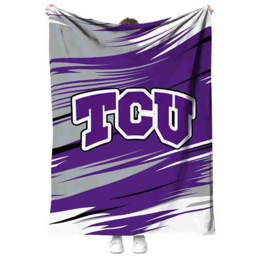 tcu horned frogs paint streaks purple white blanket best selling
