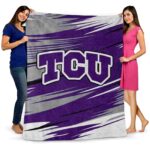 tcu horned frogs paint streaks purple white blanket best selling