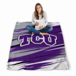 tcu horned frogs paint streaks purple white blanket best selling