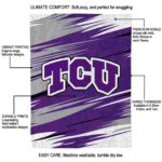 tcu horned frogs paint streaks purple white blanket best selling