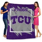 tcu horned frogs splatter effect purple blanket best selling