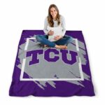 tcu horned frogs splatter effect purple blanket best selling