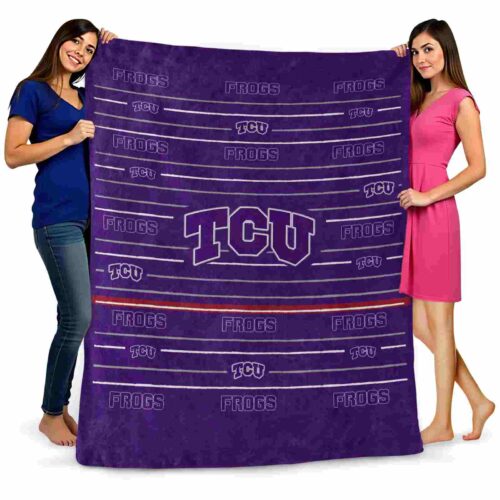 tcu horned frogs striped pattern purple blanket fashion forward
