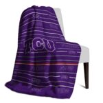 tcu horned frogs striped pattern purple blanket best selling
