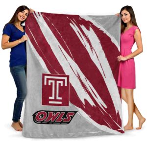 temple owls brushstrokes red white blanket fashion forward