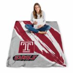 temple owls brushstrokes red white blanket best selling