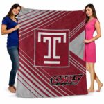 temple owls diagonal stripes red blanket fashion forward