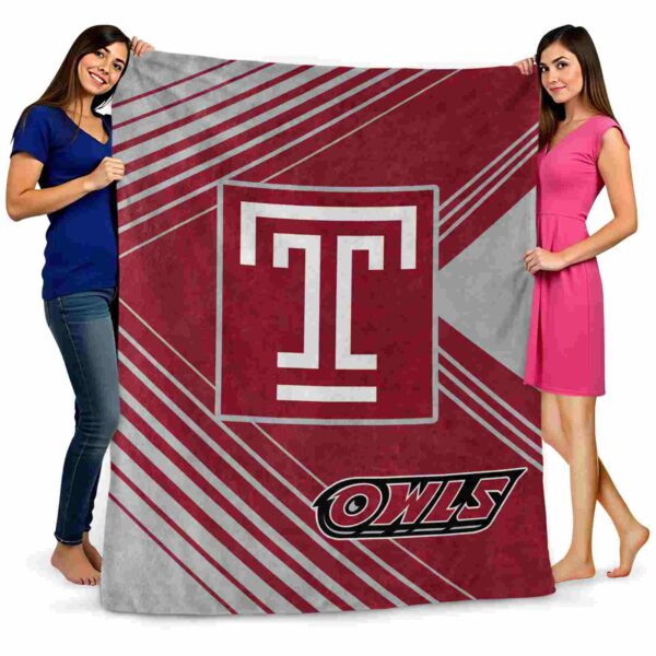 temple owls diagonal stripes red blanket fashion forward