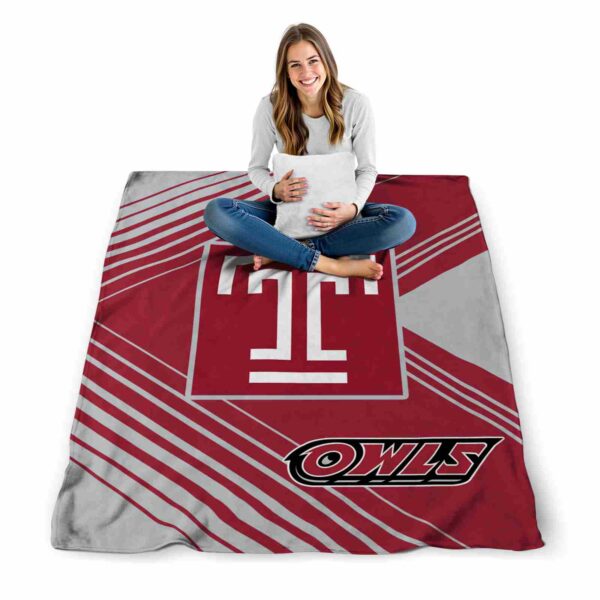 temple owls diagonal stripes red blanket high quality