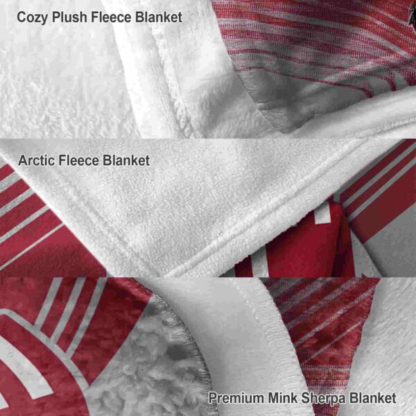 temple owls diagonal stripes red blanket premium grade