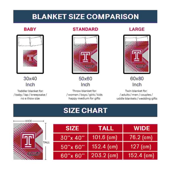 temple owls diagonal stripes red blanket trendy