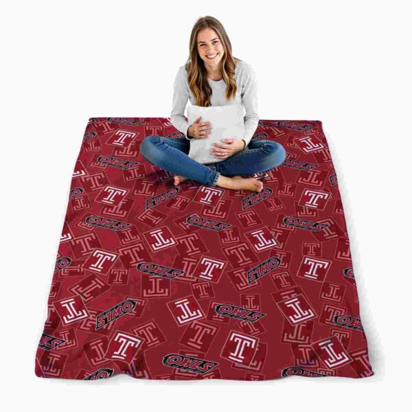 temple owls diehard fans red blanket high quality