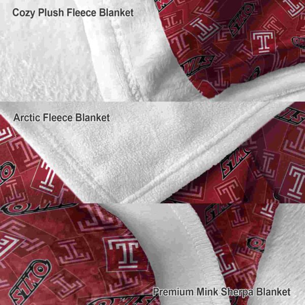temple owls diehard fans red blanket premium grade