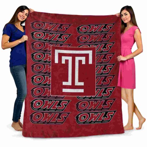 temple owls fan pride red blanket fashion forward