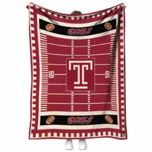 temple owls football field red blanket best selling
