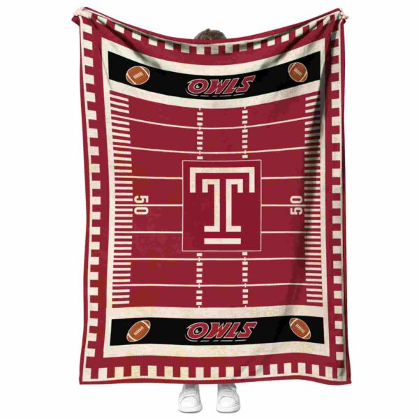 temple owls football field red blanket best selling