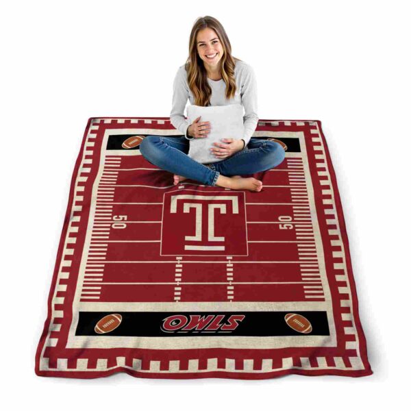 temple owls football field red blanket high quality